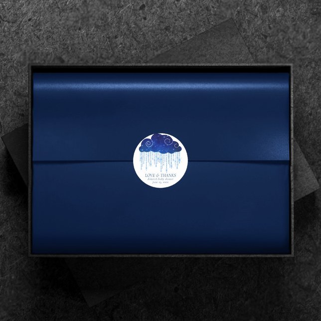 Baby Sprinkle Classic Blue | Cool Shower Thank You Classic Round Sticker (Creator Uploaded)