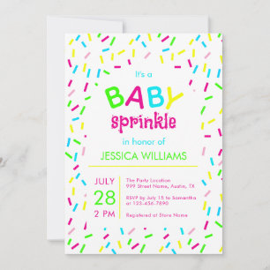 Baby Sprinkle Colorful Rainbow Sprinkles Shower  Invitation