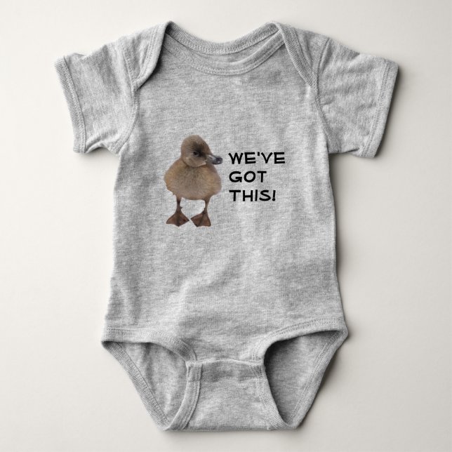 Baby Sprinkle Cute Grey Duckling Custom Bodysuit (Front)