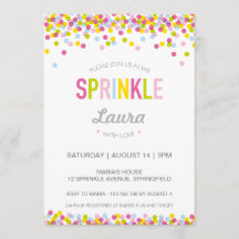 Baby Sprinkle Invitation, Bright Colors