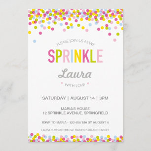 Baby Sprinkle Invitation, Bright Colors Invitation