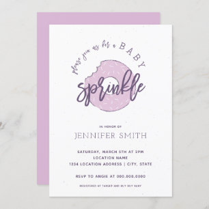 Baby Sprinkle Invitation Lavender Doughnut