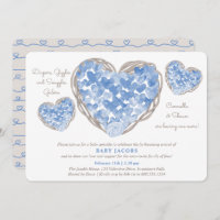 Baby Sprinkle Rustic Love Hearts Boy Baby Shower