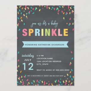 Baby Sprinkle Shower Invitation Blue Banner