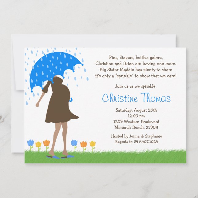 Baby Sprinkle Shower Invitation for Baby Boy (Front)