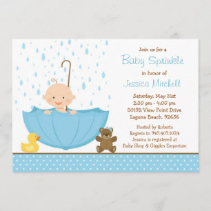 Baby Sprinkle Shower Invitation for Boy