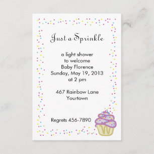 Baby Sprinkle Shower Invitation Purple Cupcake