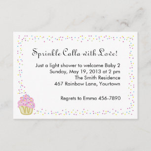 Baby Sprinkle Shower Invitation with Pink Cupcake
