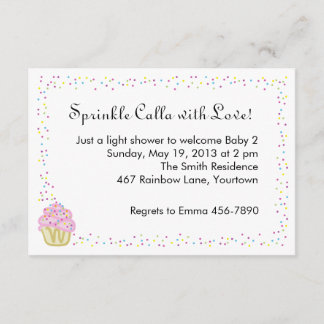 Baby Sprinkle Shower Invitation with Pink Cupcake