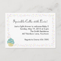 Baby Sprinkle Shower Invite with Blue Cupcake