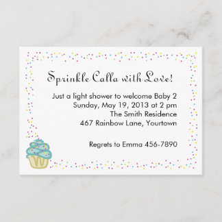 Baby Sprinkle Shower Invite with Blue Cupcake