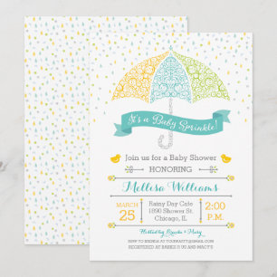 Baby Sprinkle Shower Lacy Umbrella Invitation