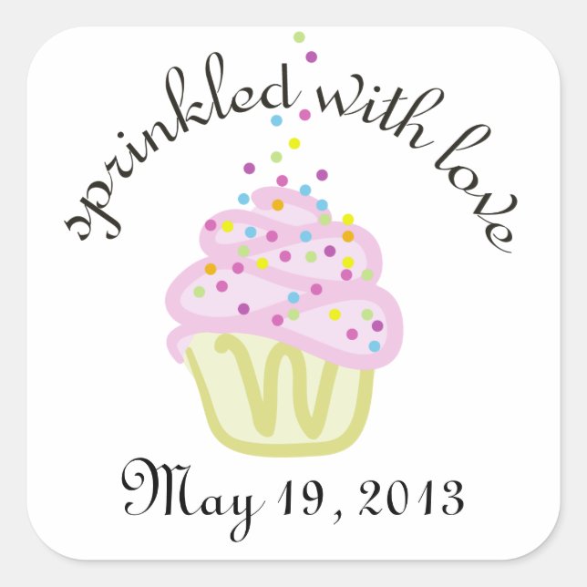 Baby Sprinkle Shower Square Stickers (Front)
