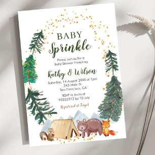  Baby Sprinkle Woodland Animal Invitation