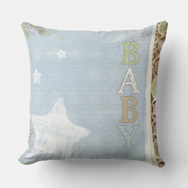 Baby Square Throw Pillow Blue (Front)