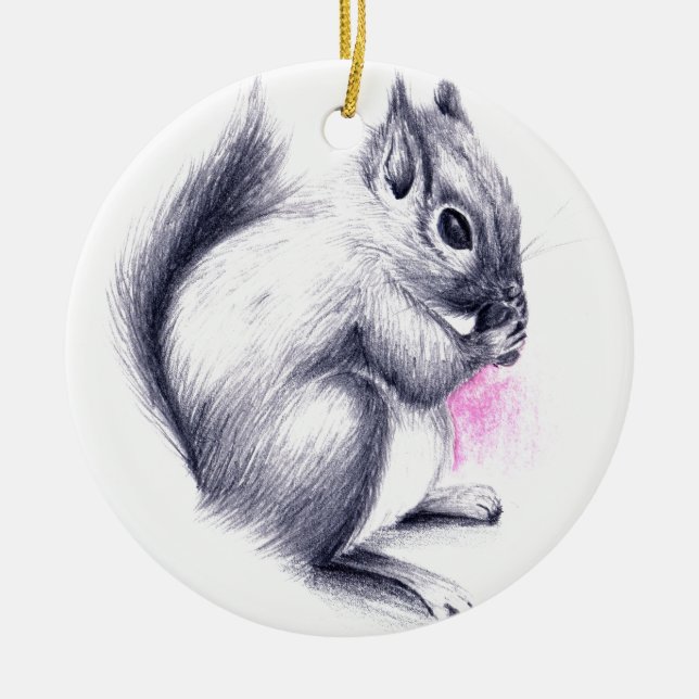 baby squirrel ceramic ornament (Front)