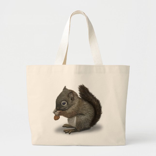 Baby Squirrel Large Tote Bag (Front)