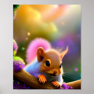 Baby Squirrel Poster