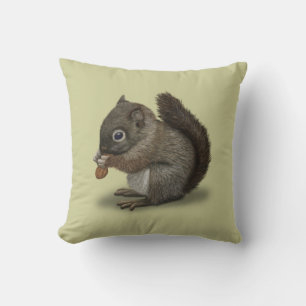 Baby Squirrel Throw Pillow
