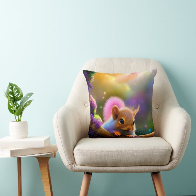 Baby Squirrel Throw Pillow (Chair)