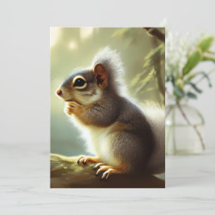 Baby Squirrel Wildlife Portrait Card