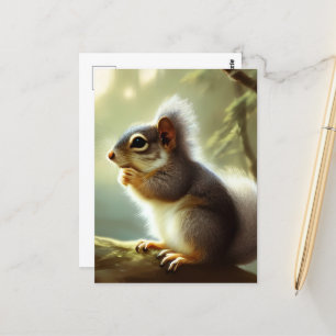 Baby Squirrel Wildlife Portrait  Postcard