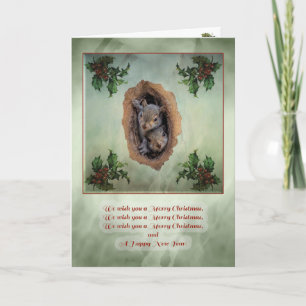 Baby Squirrels Christmas Greeting Card