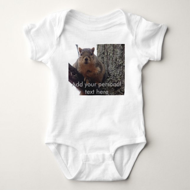 Baby squirrl is looking at you bodysuit (Front)