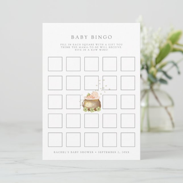baby st patrick baby shower carte de jeu (Debout devant)
