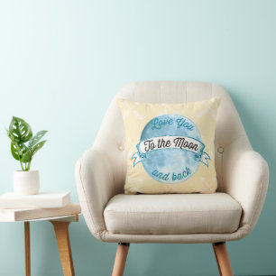Baby Stat Love You to the Moon Arrow Pattern Throw Pillow
