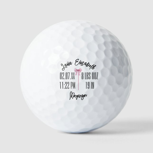 Baby Stats Birth Announcement Custom Keepsake Golf Balls (Front)