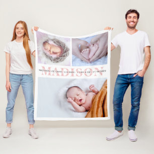 Baby Stats Custom Personalized Fleece Blanket
