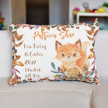 Baby stats cute baby fox fall theme personalised  accent pillow<br><div class="desc">Autumn baby cute baby fox fall theme personalised baby stats pillow makes a wonderful gift for a newborn which outlast other presents :)</div>