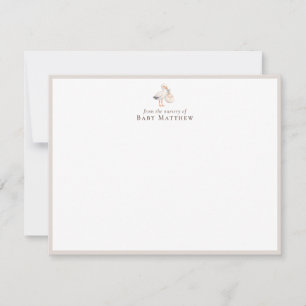 Baby Stork Nursery Flat Note Card