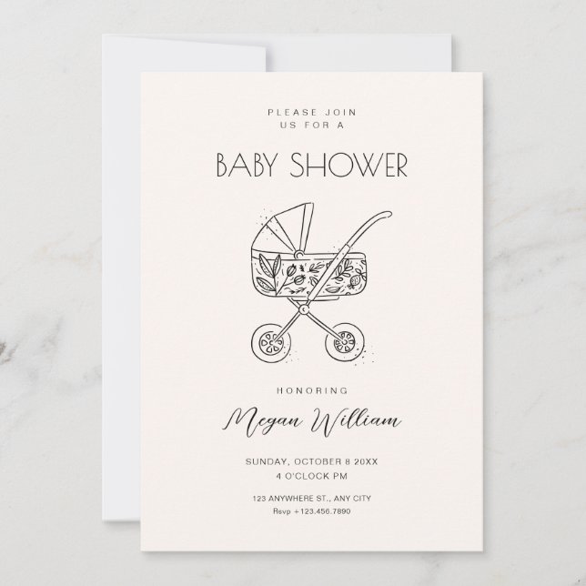 Baby stroller art invitation (Front)