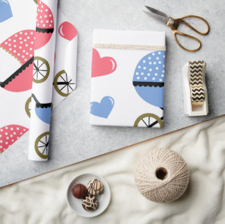 Baby Stroller with LOVE Wrapping Paper