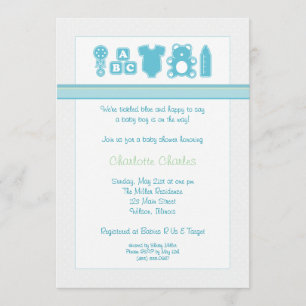 Baby Stuff Invitations de douche pour bébés - Garç