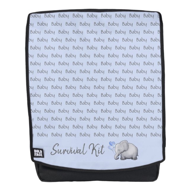 Baby Survival Kit Cute Elephants Personalized Backpack (Front)