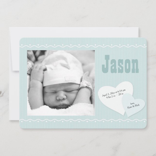 Baby Sweetheart Blue Photo Faire-part de naissance (Devant)