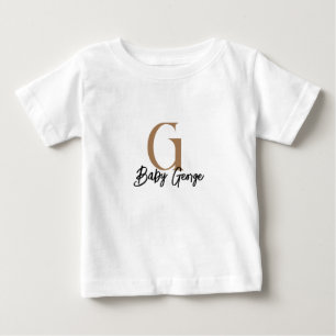 Baby t-shirt monogram name minimal shower gift