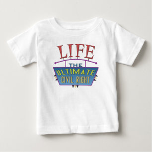 Baby t-shirt with a pro-life message.