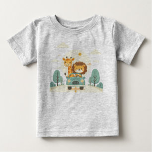 Baby T-Shirt with Cute Cartoon Animals Print