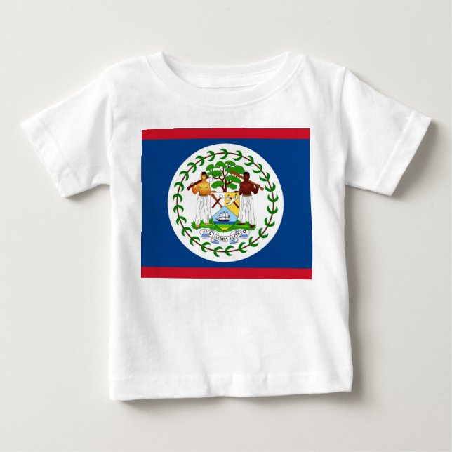 Baby T-Shirt with Flag of Belize (Front)