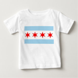 Baby T Shirt with Flag of Chicago, Ilinois