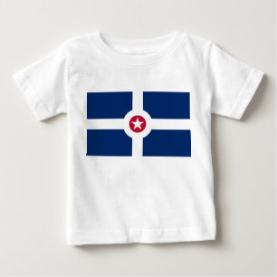 Baby T-Shirt with Flag of Indianapolis City, USA