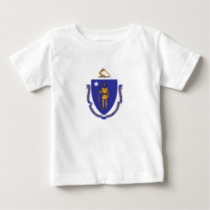 Baby T Shirt with Flag of Massachusetts