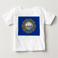 Baby T Shirt with Flag of New Hampshire