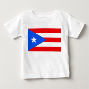 Baby T Shirt with Flag of Puerto Rico, U.S.A.