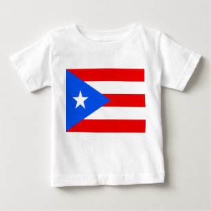 Baby T Shirt with Flag of Puerto Rico, U.S.A.