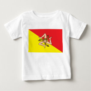 Baby T-Shirt with Flag of Sicily, Italy